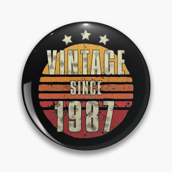 Item preview, Vintage 1987 - 33th Birthday Gift For Men Slim Fit Brushed Metal Old Style designed and sold by Noahlaz.