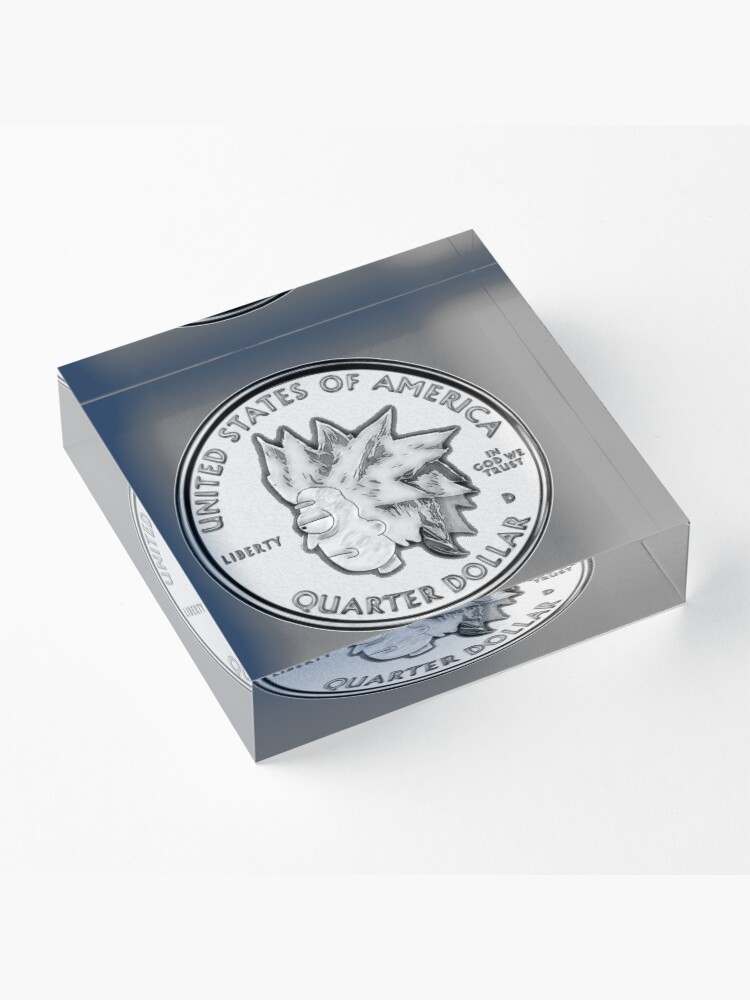 Alternate view of Rick Sanchez Wig Quarter Coin Acrylic Block