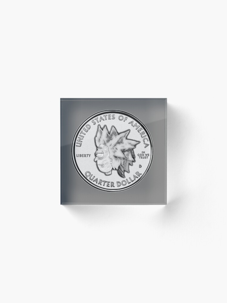 Alternate view of Rick Sanchez Wig Quarter Coin Acrylic Block