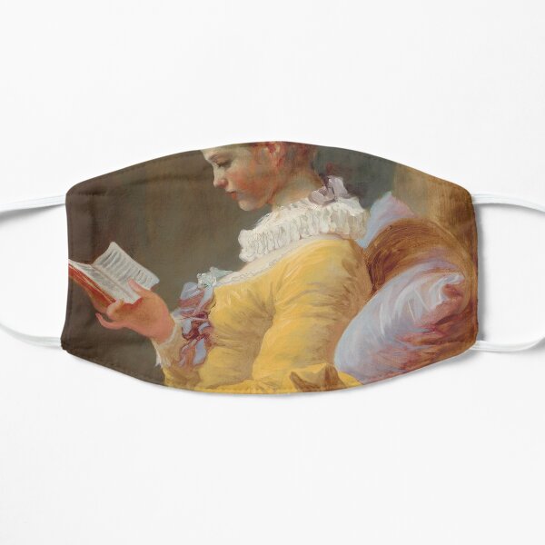 Young Girl Reading Painting by Jean-Honoré Fragonard Flat Mask