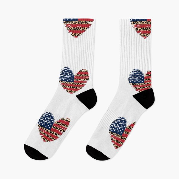 Item preview, 4th of July Heart Shaped Leopard Print American Flag designed and sold by Lieftees.