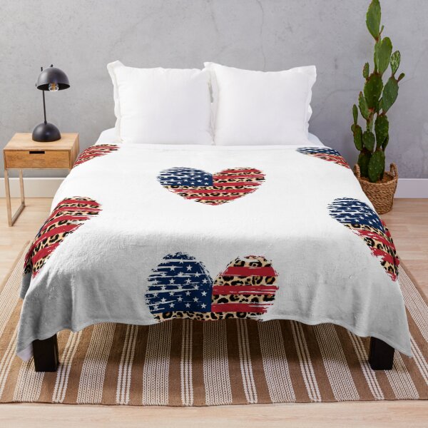 Item preview, 4th of July Heart Shaped Leopard Print American Flag designed and sold by Lieftees.