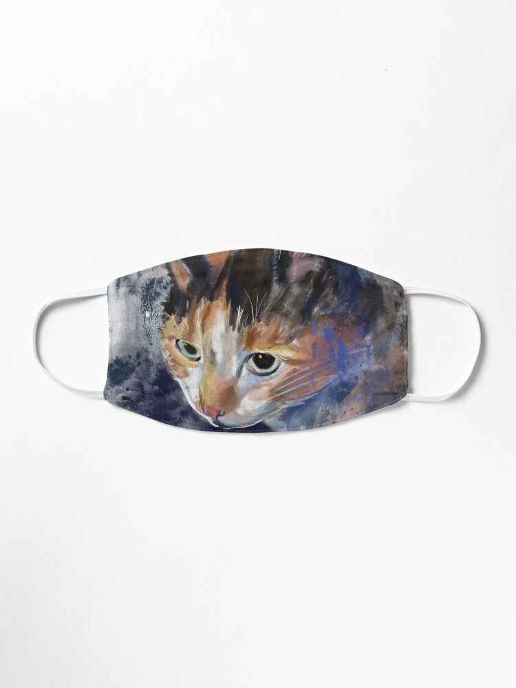 Alternate view of Watercolor Calico Cat Mask