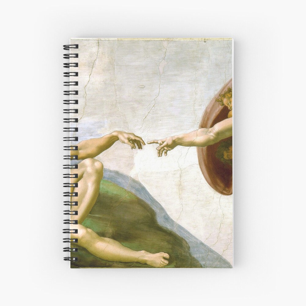 The Creation of Adam Painting by Michelangelo Sistine Chapel Spiral Notebook