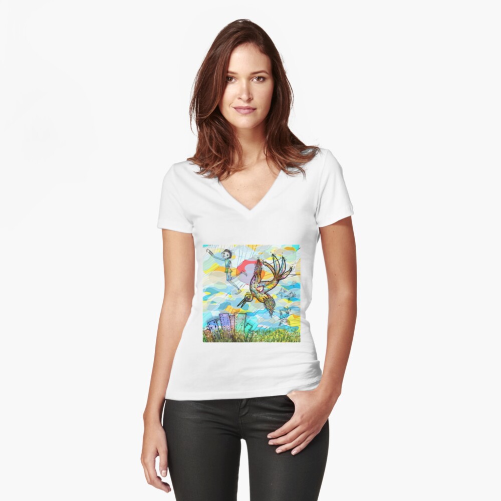 Item preview, Fitted V-Neck T-Shirt designed and sold by aremaarega.