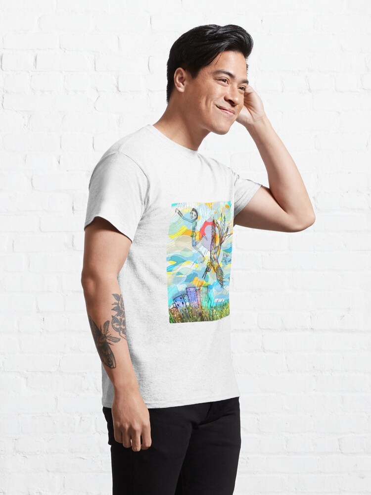 Thumbnail 5 of 7, Classic T-Shirt, The Boy, The Bird and the Flying Dream (II) designed and sold by Arema Arega.