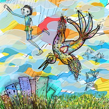 Artwork thumbnail, The Boy, The Bird and the Flying Dream (II) by aremaarega