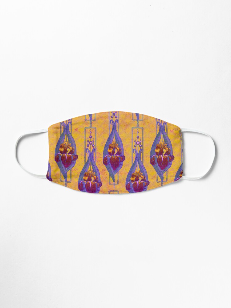 Alternate view of Art Nouveau Irises in Russet, Purple and Yellow Mask