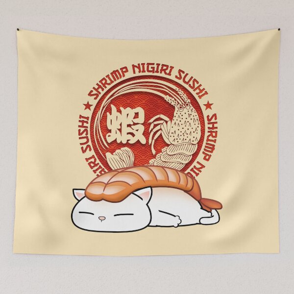 Item preview, Chubby Cats Shrimp Sushi Cat designed and sold by Takeda-art.