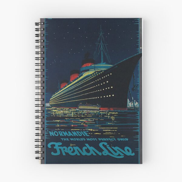 Item preview, Normandie French Line vintage travel poster designed and sold by stickart-marek.