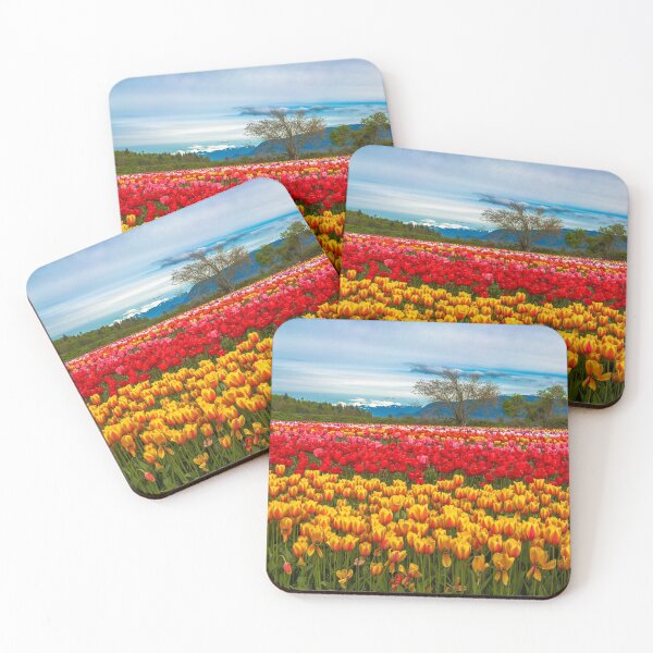 Item preview, Sunny colorful tulip fields  designed and sold by AlexLyubar.