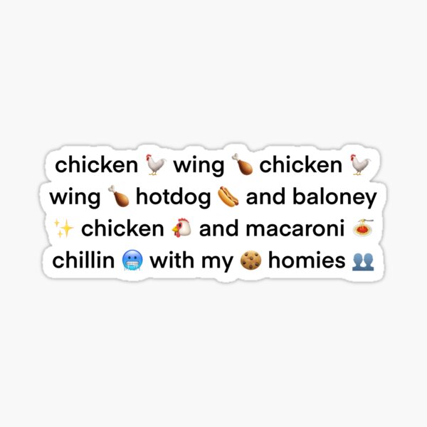 Chicken Wing Stickers Redbubble - chicken nuggets roblox id chicken meme on meme