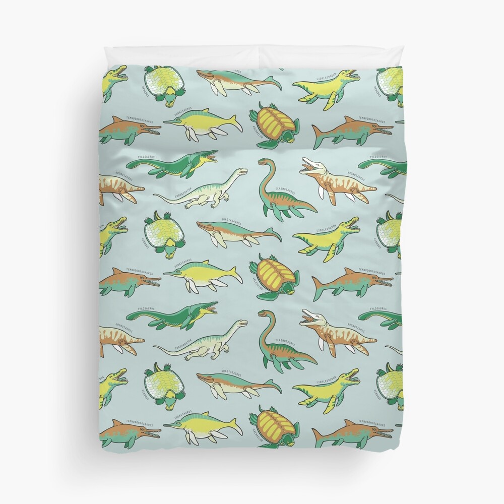 Prehistoric Marine Reptiles Duvet Cover