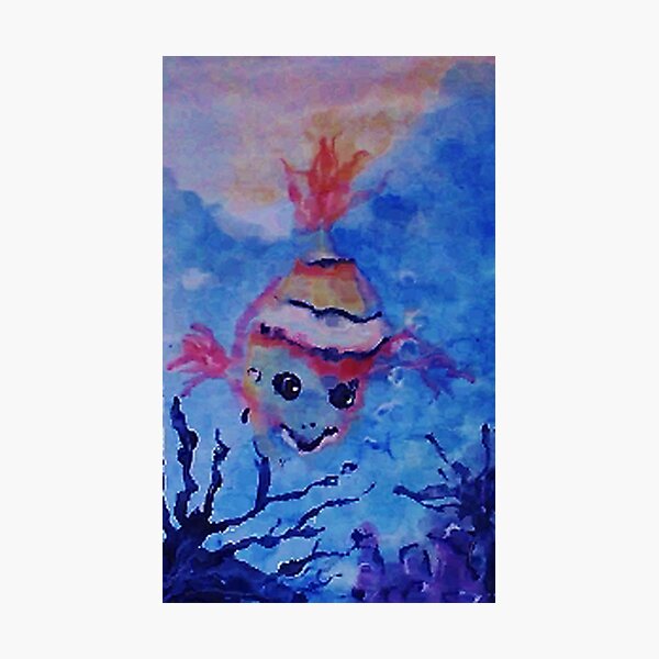 A lone little clown fish. watercolor Photographic Print