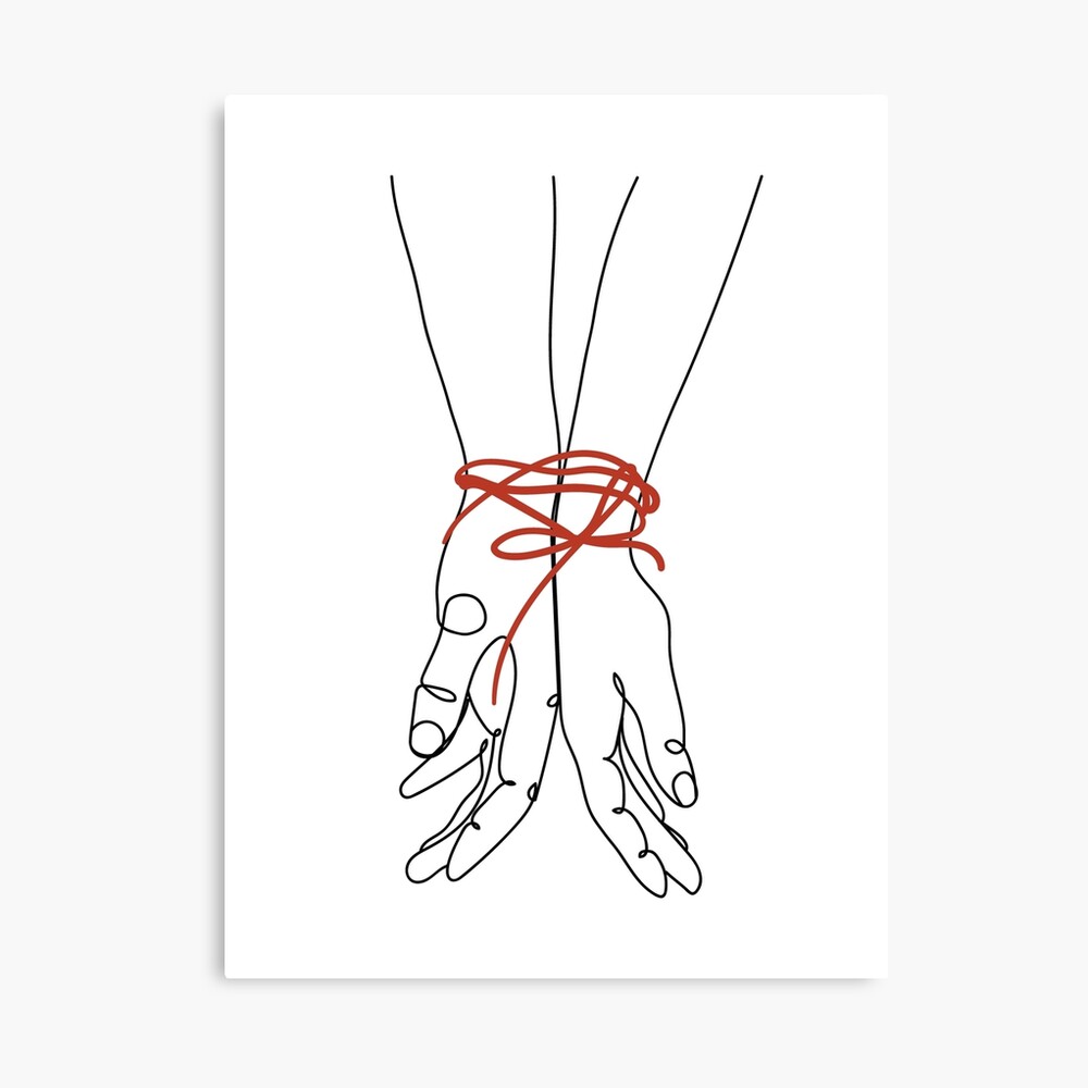 Couple Hands Minimalist One Line 