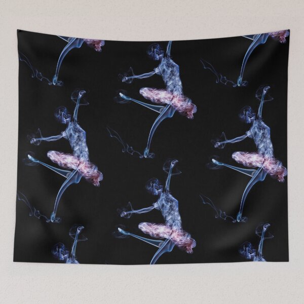 Item preview, Dancer in bluish and pink smoke on a black background designed and sold by philippe souvy.