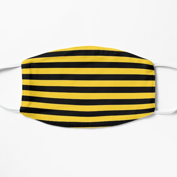 Yellow and Black Honey Bee Stripes Flat Mask