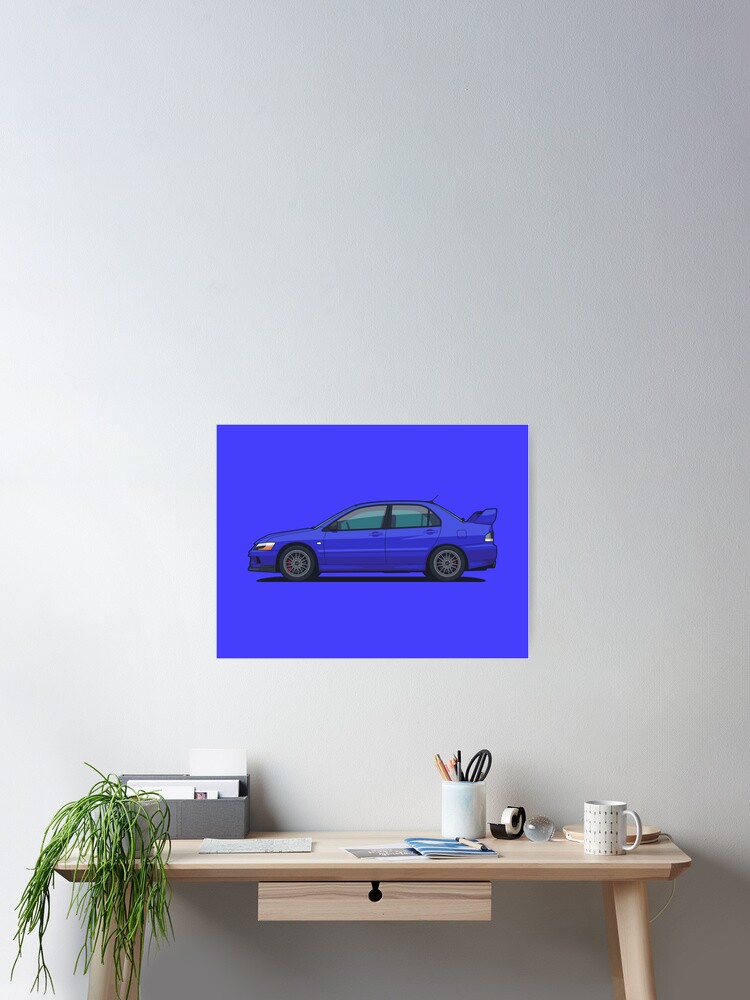 Thumbnail 2 von 3, Poster, Evo IX Blue designt und verkauft von VoodooCircus.