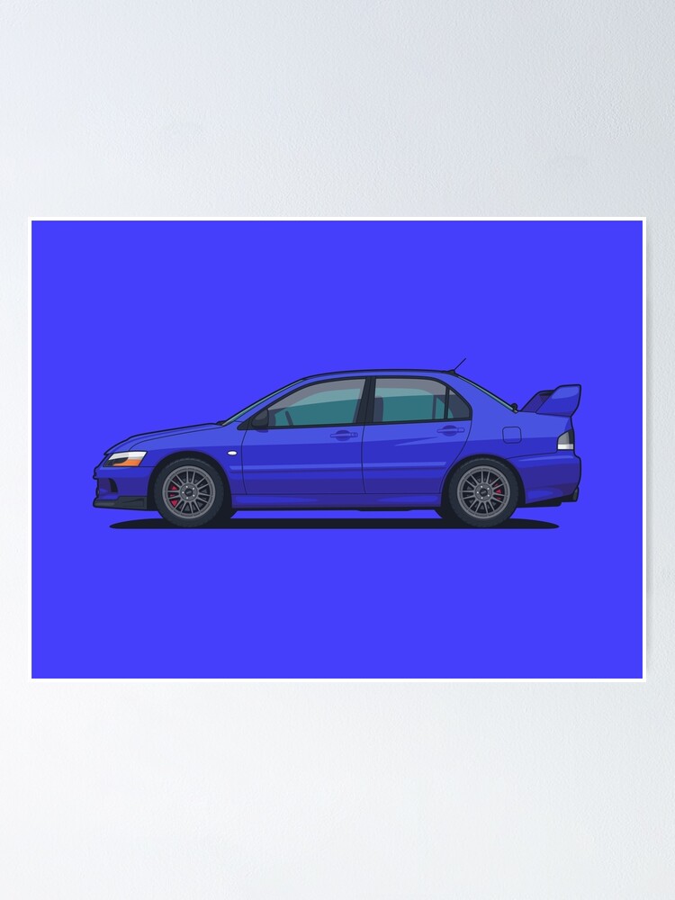 Aperçu 1 sur 3. Poster avec l'œuvre Evo IX Blue créée et vendue par VoodooCircus.