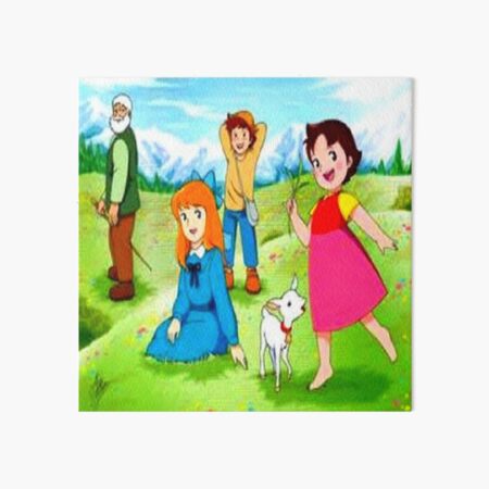 Heidi with her loved ones on the mountain. Art Board Print