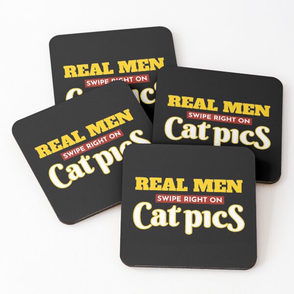 Item preview, Real Men Swipe Right On Cat Pics designed and sold by MoopCatSwag.