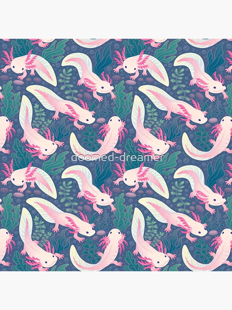 Thumbnail 4 of 4, Pillow, Axolotls designed and sold by doomed-dreamer.