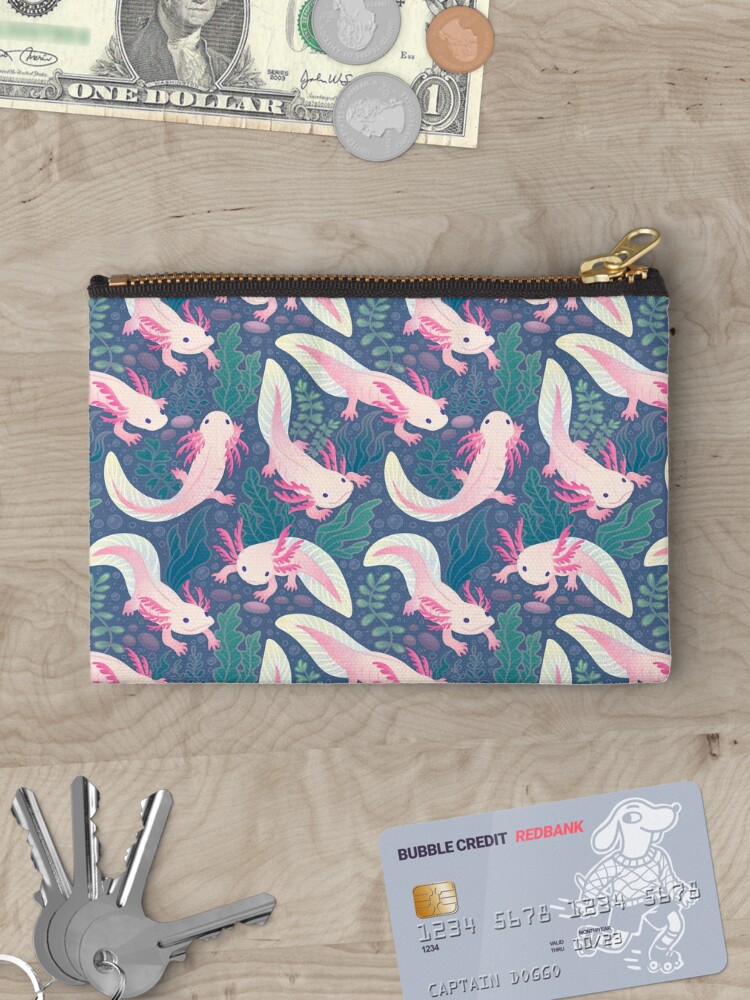 Thumbnail 3 of 4, Zipper Pouch, Axolotls designed and sold by doomed-dreamer.