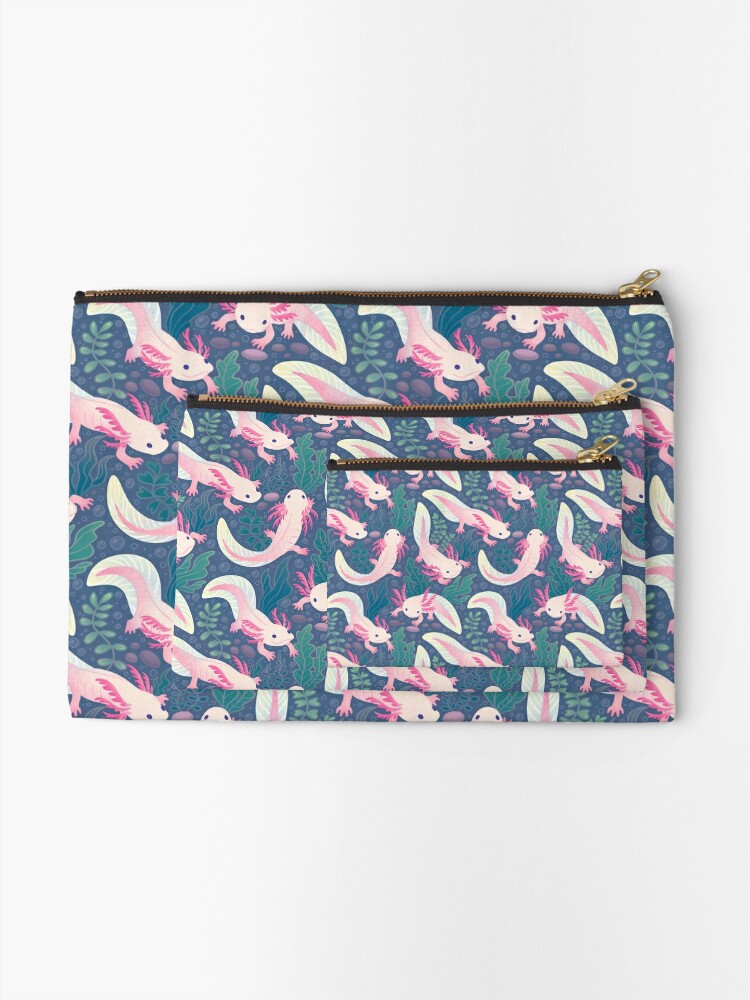 Thumbnail 2 of 4, Zipper Pouch, Axolotls designed and sold by doomed-dreamer.