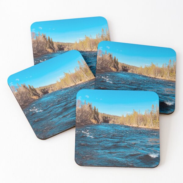 Item preview, Beautiful mountain river and blue sky in Sweden designed and sold by Sasas Design.