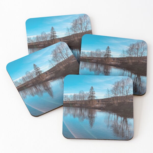Item preview, Beautiful mountains river and blue sky in Sweden designed and sold by Sasas Design.