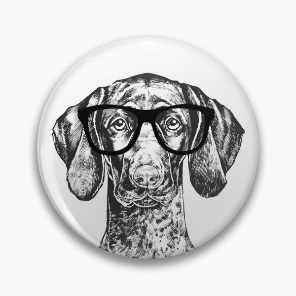 Item preview, Hipster German Shorthaired Pointer Dog Line Drawing designed and sold by thepawster.