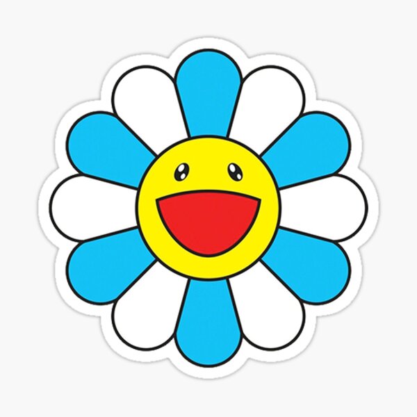 Murakami Flower Sticker Blue Sticker