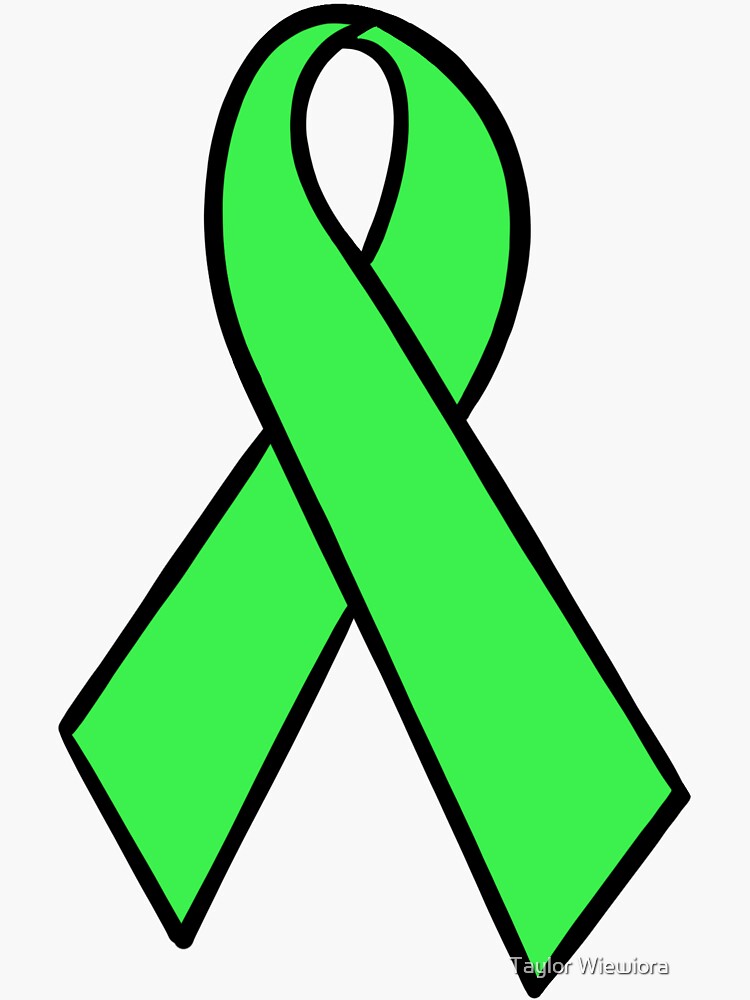 “Lime Green Awareness Ribbon” Sticker by teswimgirl | Redbubble