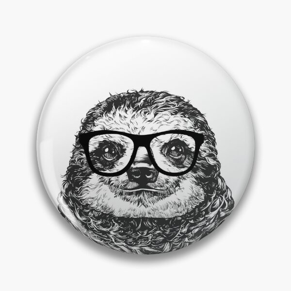 Artikelvorschau, Hipster Sloth Tier Strichzeichnung entworfen und verkauft von thepawster.