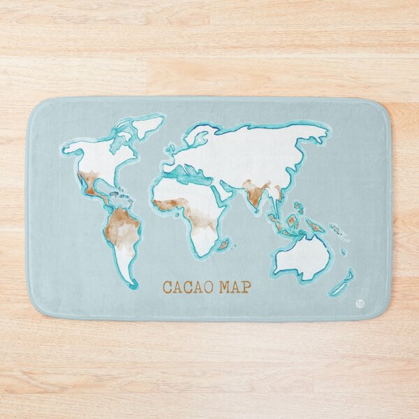Item preview, Map of cacao origin aqua/camel designed and sold by Little Treats.