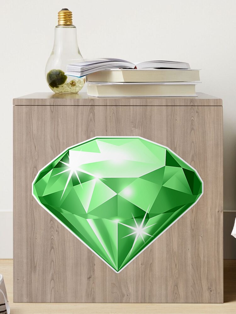Green Gemstone Stickers, Set of 36 Small Sparkly Emerald Green Gem Shaped  Vinyl Decals. Treasure Stickers for Gamers. May Birthstone Sticker 