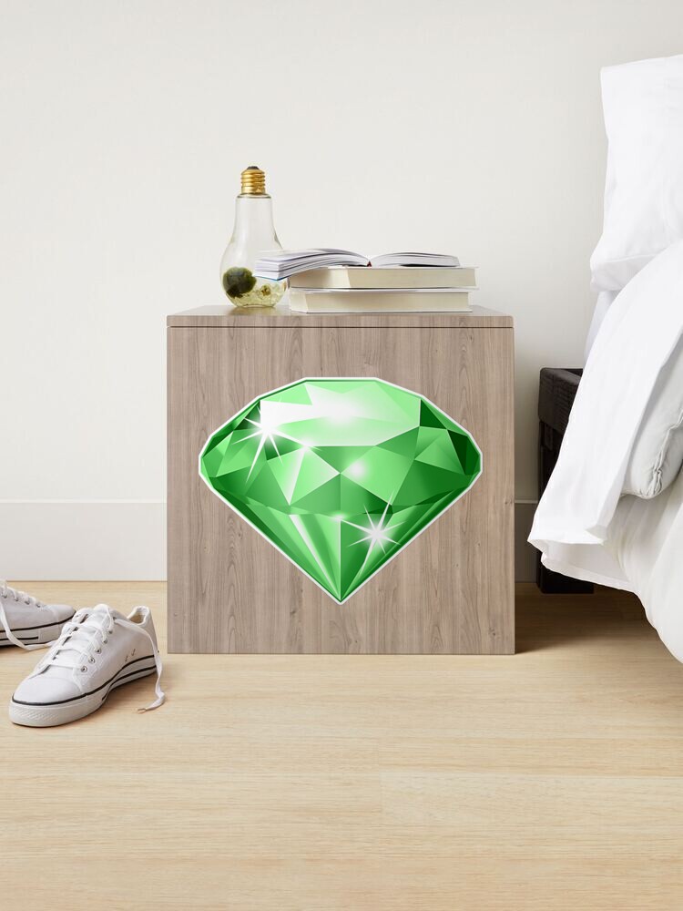 Green Gemstone Stickers, Set of 36 Small Sparkly Emerald Green Gem Shaped  Vinyl Decals. Treasure Stickers for Gamers. May Birthstone Sticker 