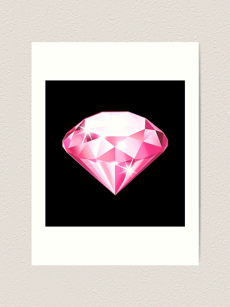 Light Pink Diamond, shiny rhinestone, gem. Rose sparkle diamond, crystal.   Art Print for Sale by iclipart
