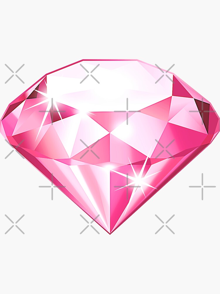 Light Pink Diamond, shiny rhinestone, gem. Rose sparkle diamond, crystal.   Sticker for Sale by iclipart