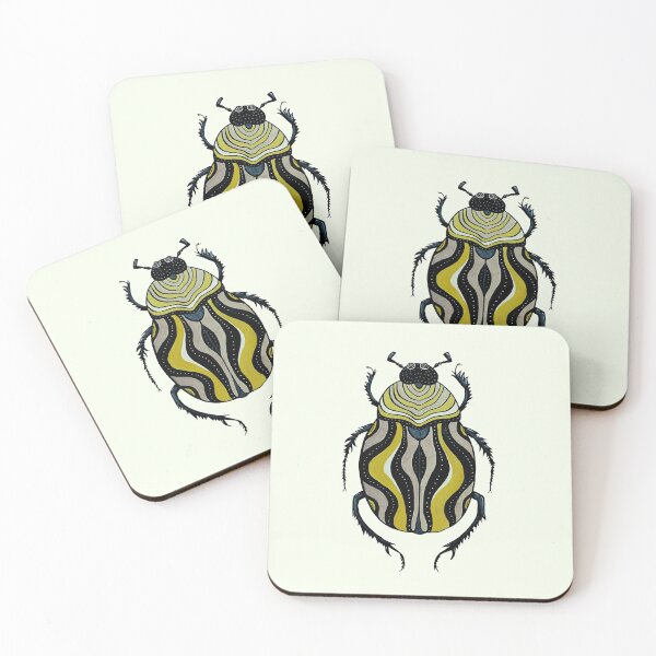 Item preview, Striped Beetle In Grey Gold Black designed and sold by Boriana Giormova.
