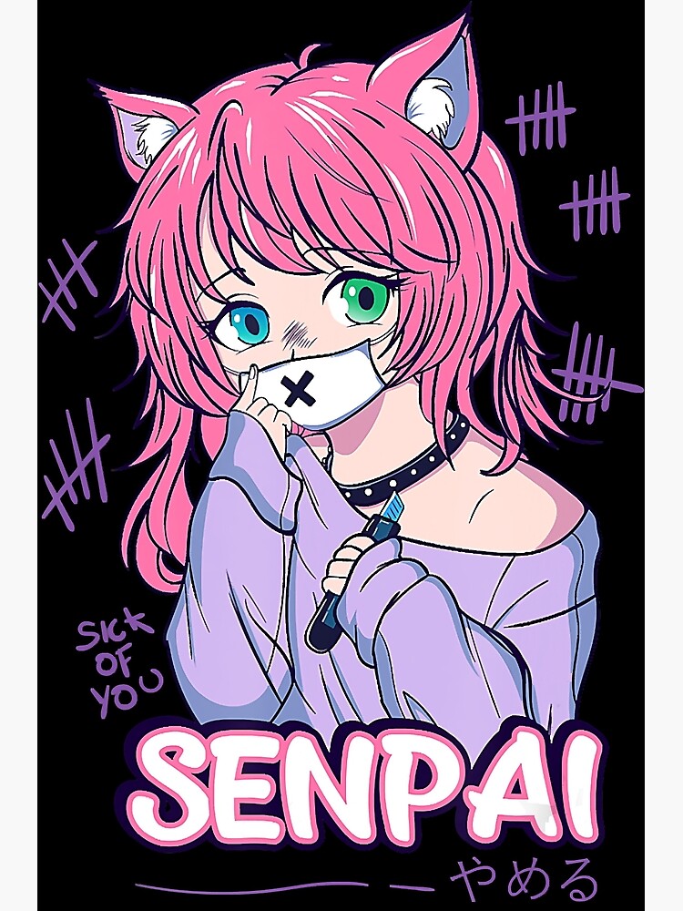 Kawaii Anime Neko Girl Pastel Goth Menhera Sick Poster For Sale By Xavierdelmotte Redbubble 