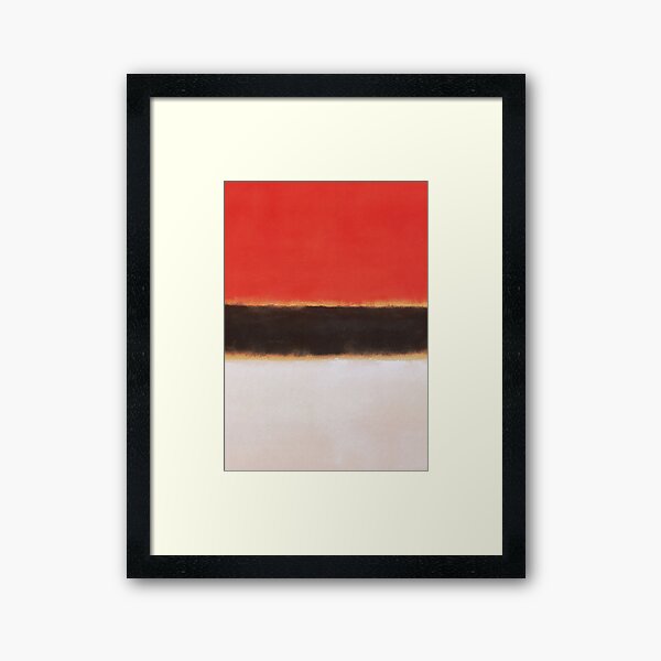 Mark Rothko Painting Style Art White Orange Black Framed Art Print