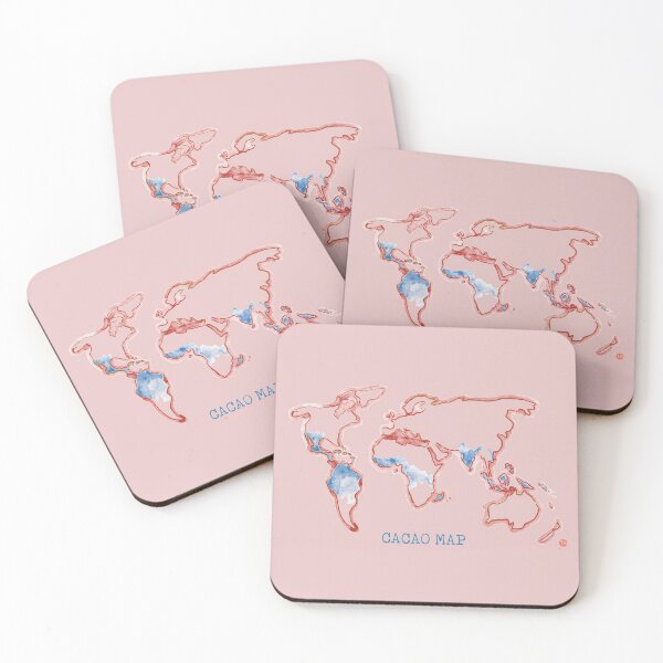 Item preview, Map of cacao origin red/blue designed and sold by Little Treats.