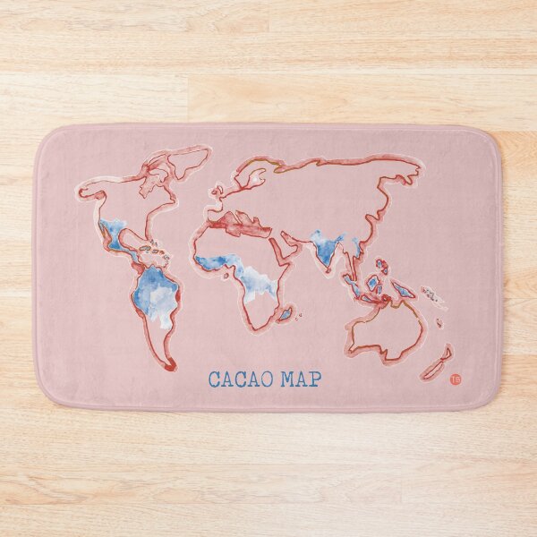 Item preview, Map of cacao origin red/blue designed and sold by Little Treats.