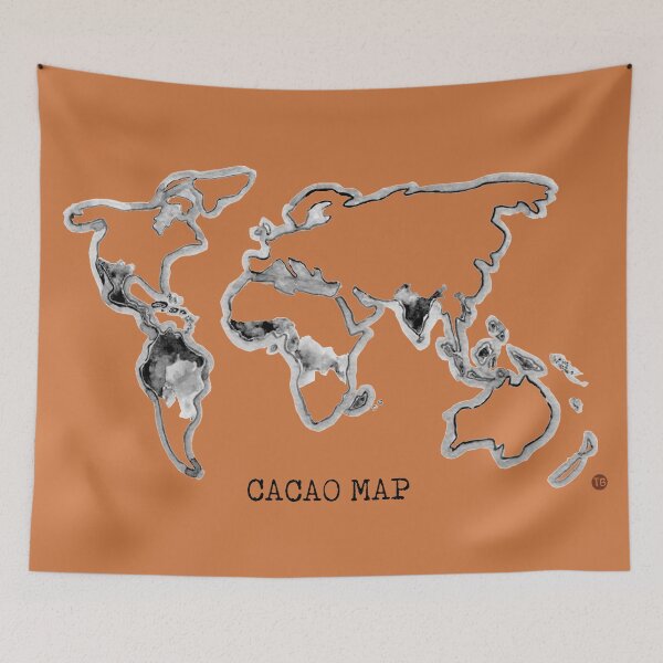 Item preview, Map of cacao origin black/brown designed and sold by Little Treats.