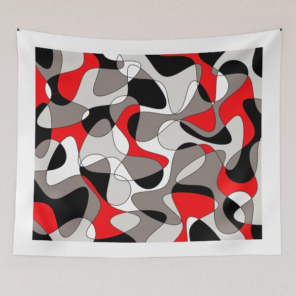 Item preview, Abstract pattern - gray, red, black and white. designed and sold by K.S ART.