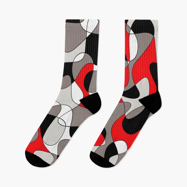 Item preview, Abstract pattern - gray, red, black and white. designed and sold by K.S ART.