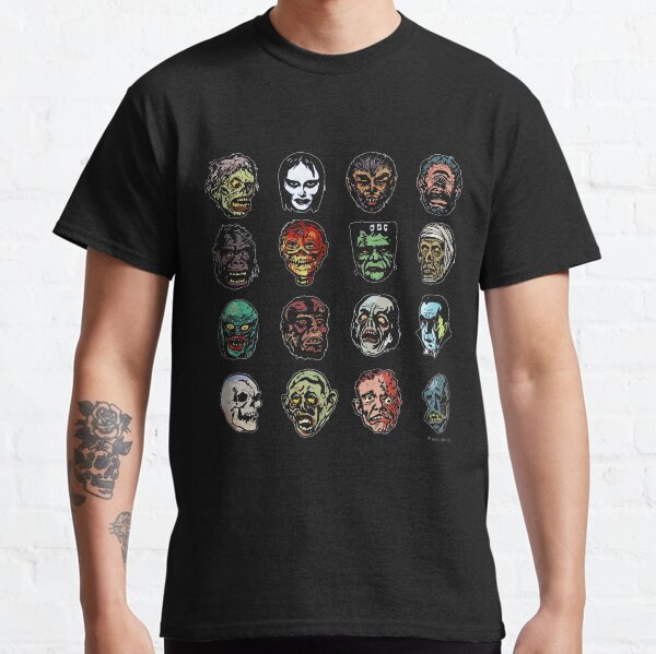 Horror Movie Monster Masks (color) Classic T-Shirt