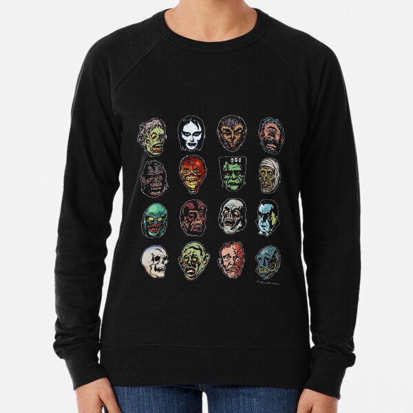 Horror Movie Monster Masks (color) Lightweight Sweatshirt