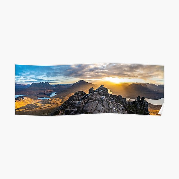 Morning on Stac Pollaidh - A Panorama Poster
